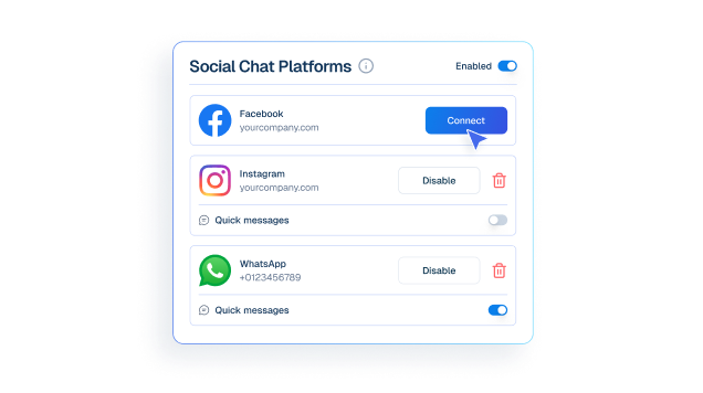 Mockup of a visual chatbot flow builder interface showing interconnected decision nodes and message blocks.