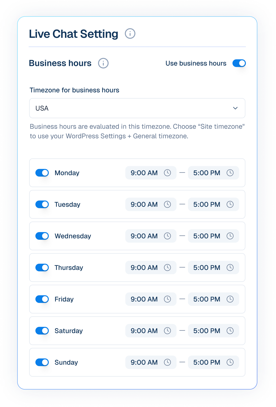 Live chat settings Live chat settings 1